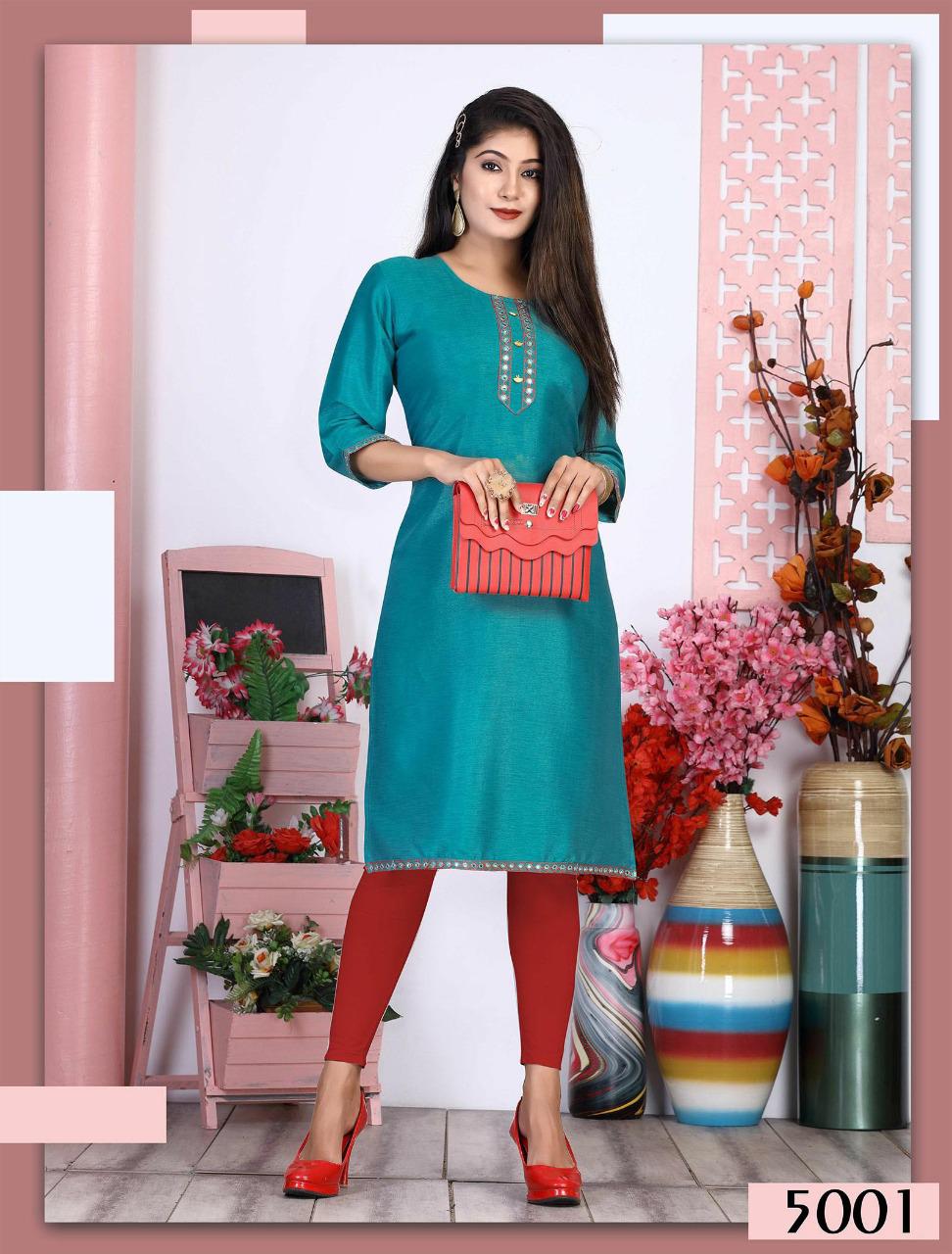 Riyaa Hemangi Heavy Rayon Regular Wear Designer Kurti Collection